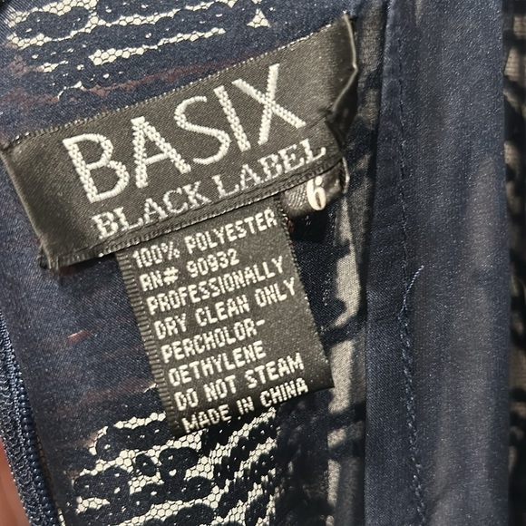 BASIX Black Label Navy Blue Sequin Sheer panel maxi down women’s size 6 - Picture 8 of 8
